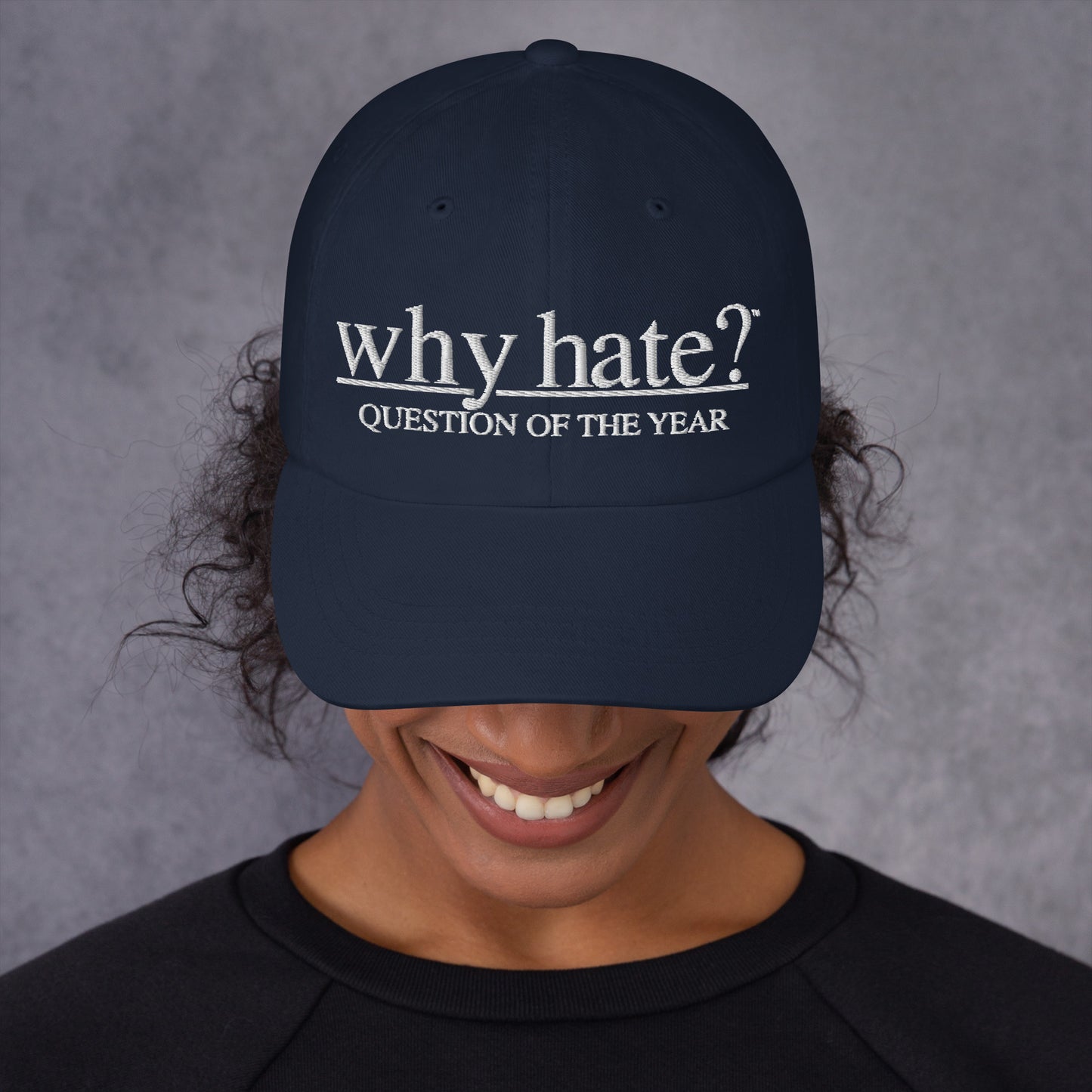 why hate? (Classic) Navy Dad hat