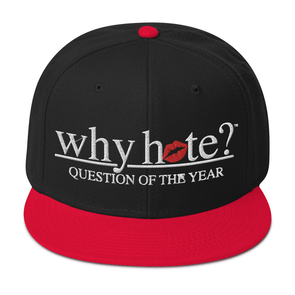 why hate? (Kiss) Black/Red Snapback Hat